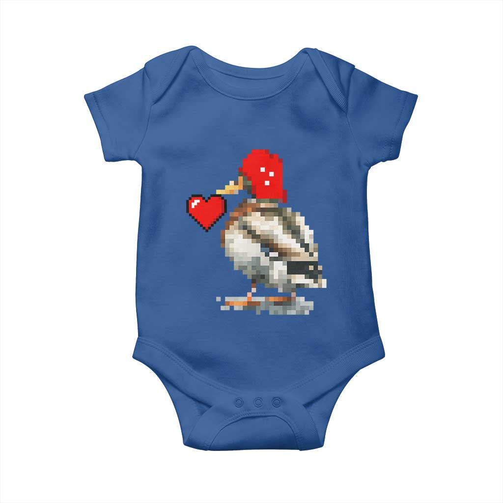 Pixel Valentine Mallard Duck Baby Onesie Hunting Valentines Day Gift For Her TS10 Royal Blue Print Your Wear