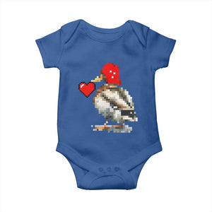 Pixel Valentine Mallard Duck Baby Onesie Hunting Valentines Day Gift For Her TS10 Royal Blue Print Your Wear