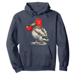 Pixel Valentine Mallard Duck Hoodie Hunting Valentines Day Gift For Her TS10 Navy Print Your Wear