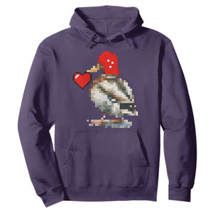Pixel Valentine Mallard Duck Hoodie Hunting Valentines Day Gift For Her TS10 Purple Print Your Wear