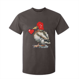 Pixel Valentine Mallard Duck T Shirt For Kid Hunting Valentines Day Gift For Her TS10 Dark Chocolate Print Your Wear