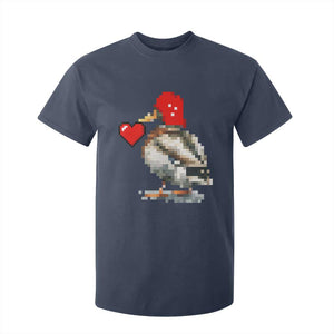 Pixel Valentine Mallard Duck T Shirt For Kid Hunting Valentines Day Gift For Her TS10 Navy Print Your Wear