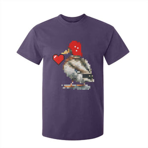 Pixel Valentine Mallard Duck T Shirt For Kid Hunting Valentines Day Gift For Her TS10 Purple Print Your Wear
