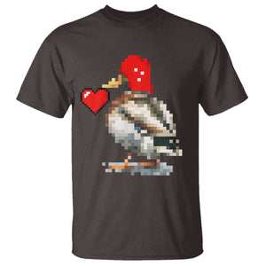 Pixel Valentine Mallard Duck T Shirt Hunting Valentines Day Gift For Her TS10 Dark Chocolate Print Your Wear