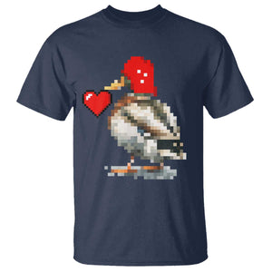Pixel Valentine Mallard Duck T Shirt Hunting Valentines Day Gift For Her TS10 Navy Print Your Wear