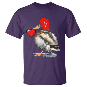 Pixel Valentine Mallard Duck T Shirt Hunting Valentines Day Gift For Her TS10 Purple Print Your Wear