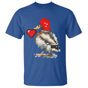 Pixel Valentine Mallard Duck T Shirt Hunting Valentines Day Gift For Her TS10 Royal Blue Print Your Wear