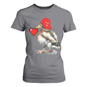 Pixel Valentine Mallard Duck T Shirt For Women Hunting Valentines Day Gift For Her TS10 Charcoal Print Your Wear