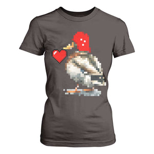 Pixel Valentine Mallard Duck T Shirt For Women Hunting Valentines Day Gift For Her TS10 Dark Chocolate Print Your Wear