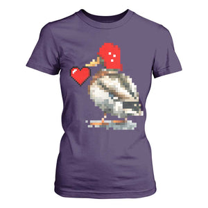 Pixel Valentine Mallard Duck T Shirt For Women Hunting Valentines Day Gift For Her TS10 Purple Print Your Wear