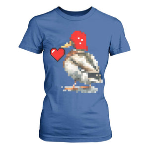 Pixel Valentine Mallard Duck T Shirt For Women Hunting Valentines Day Gift For Her TS10 Royal Blue Print Your Wear