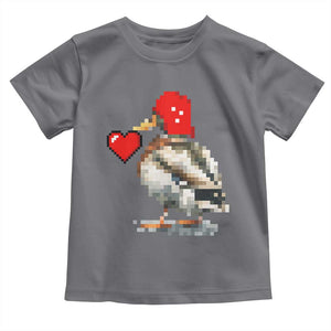 Pixel Valentine Mallard Duck Toddler T Shirt Hunting Valentines Day Gift For Her TS10 Charcoal Print Your Wear