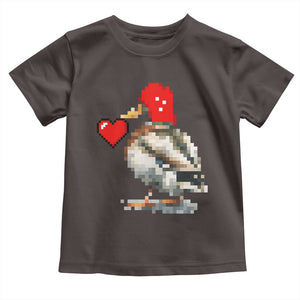 Pixel Valentine Mallard Duck Toddler T Shirt Hunting Valentines Day Gift For Her TS10 Dark Chocolate Print Your Wear