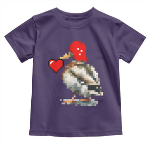 Pixel Valentine Mallard Duck Toddler T Shirt Hunting Valentines Day Gift For Her TS10 Purple Print Your Wear