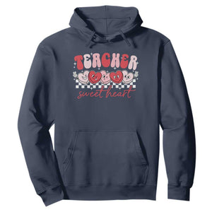 Valentines Day Teacher Hoodie Teaching Sweethearts TS10 Navy Print Your Wear