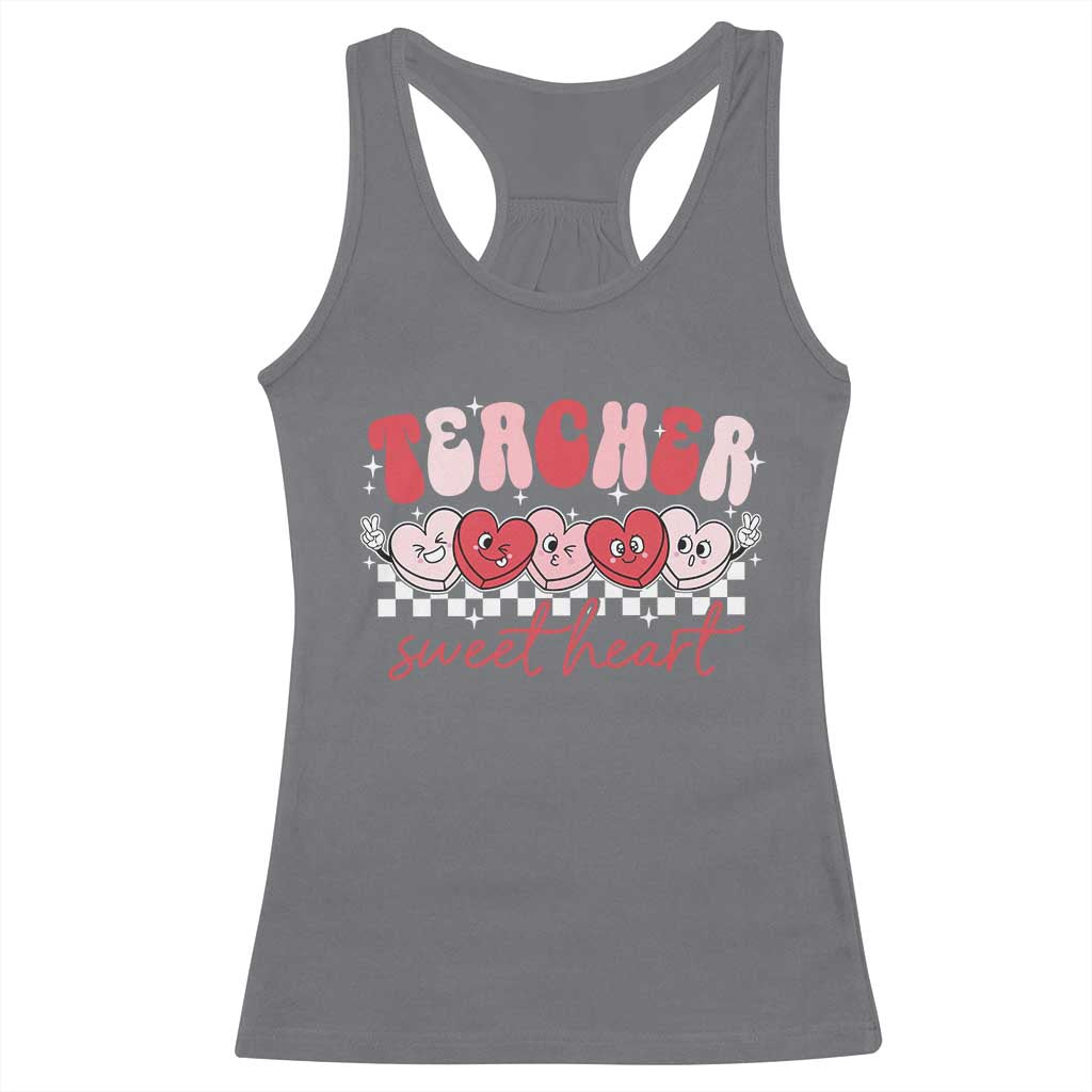 Valentines Day Teacher Racerback Tank Top Teaching Sweethearts TS10 Charcoal Print Your Wear