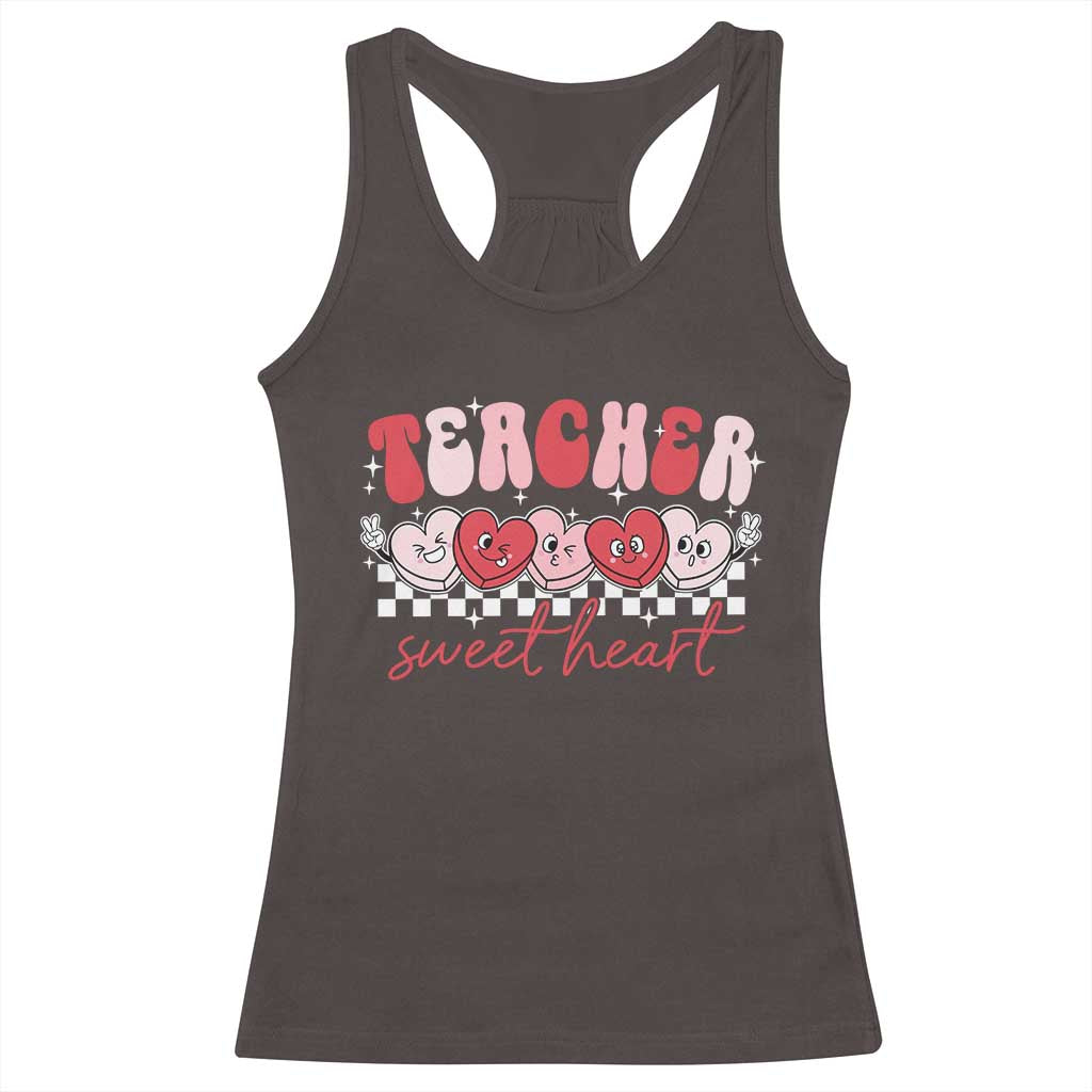 Valentines Day Teacher Racerback Tank Top Teaching Sweethearts TS10 Dark Chocolate Print Your Wear