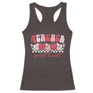 Valentines Day Teacher Racerback Tank Top Teaching Sweethearts TS10 Dark Chocolate Print Your Wear