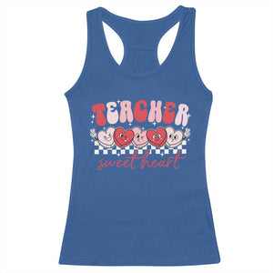 Valentines Day Teacher Racerback Tank Top Teaching Sweethearts TS10 Royal Blue Print Your Wear