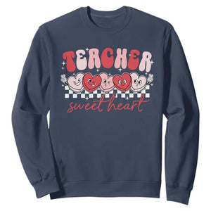 Valentines Day Teacher Sweatshirt Teaching Sweethearts TS10 Navy Print Your Wear