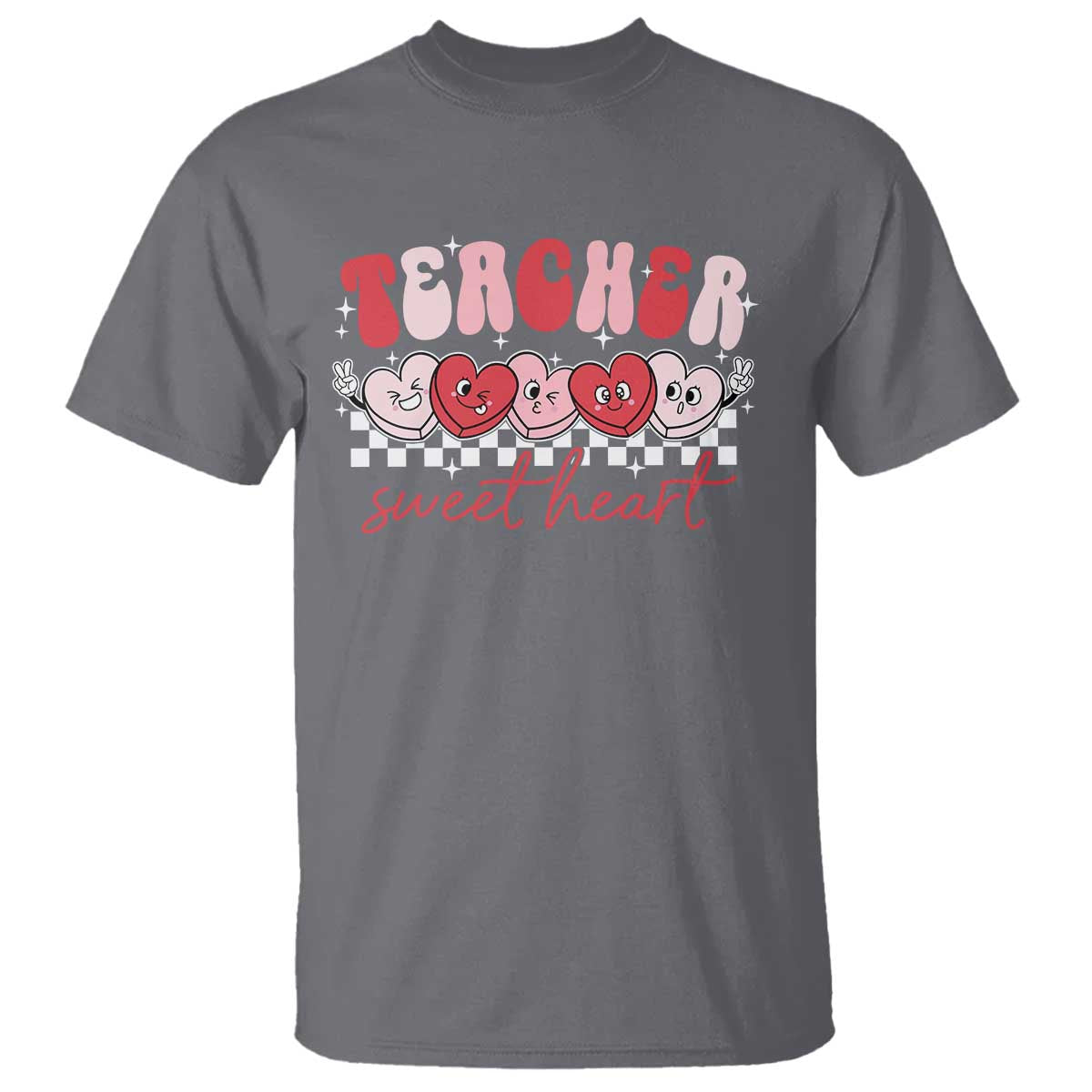 Valentines Day Teacher T Shirt Teaching Sweethearts TS10 Charcoal Print Your Wear