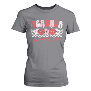 Valentines Day Teacher T Shirt For Women Teaching Sweethearts TS10 Charcoal Print Your Wear