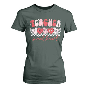 Valentines Day Teacher T Shirt For Women Teaching Sweethearts TS10 Dark Forest Green Print Your Wear
