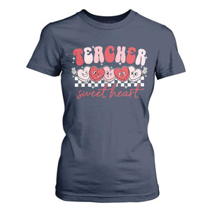 Valentines Day Teacher T Shirt For Women Teaching Sweethearts TS10 Navy Print Your Wear