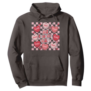 Valentine Teacher Hoodie My Students Are My Valentines Hearts TS10 Dark Chocolate Print Your Wear