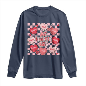 Valentine Teacher Long Sleeve Shirt My Students Are My Valentines Hearts TS10 Navy Print Your Wear