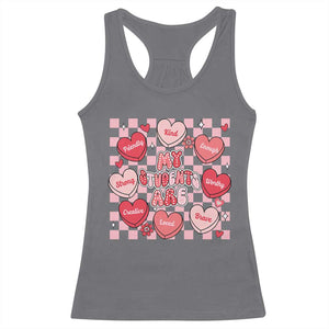 Valentine Teacher Racerback Tank Top My Students Are My Valentines Hearts TS10 Charcoal Print Your Wear
