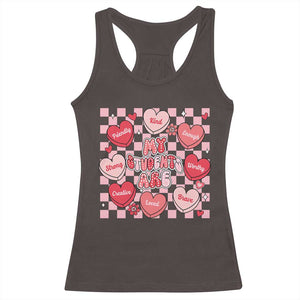 Valentine Teacher Racerback Tank Top My Students Are My Valentines Hearts TS10 Dark Chocolate Print Your Wear