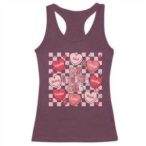 Valentine Teacher Racerback Tank Top My Students Are My Valentines Hearts TS10 Maroon Print Your Wear