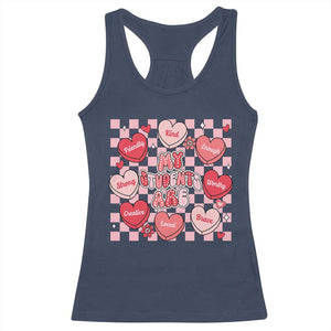 Valentine Teacher Racerback Tank Top My Students Are My Valentines Hearts TS10 Navy Print Your Wear