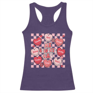 Valentine Teacher Racerback Tank Top My Students Are My Valentines Hearts TS10 Purple Print Your Wear