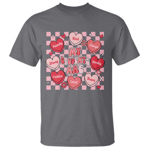 Valentine Teacher T Shirt My Students Are My Valentines Hearts TS10 Charcoal Print Your Wear