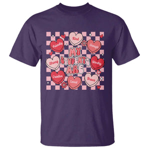 Valentine Teacher T Shirt My Students Are My Valentines Hearts TS10 Purple Print Your Wear