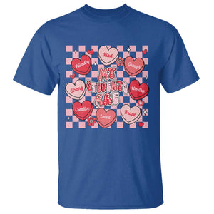 Valentine Teacher T Shirt My Students Are My Valentines Hearts TS10 Royal Blue Print Your Wear