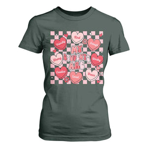 Valentine Teacher T Shirt For Women My Students Are My Valentines Hearts TS10 Dark Forest Green Print Your Wear