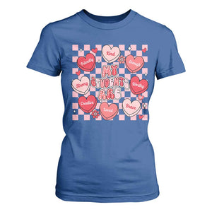Valentine Teacher T Shirt For Women My Students Are My Valentines Hearts TS10 Royal Blue Print Your Wear