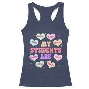Cute Valentine Teacher Racerback Tank Top My Students Are My Valentines Hearts TS10 Navy Print Your Wear