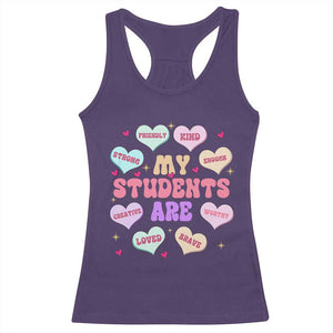 Cute Valentine Teacher Racerback Tank Top My Students Are My Valentines Hearts TS10 Purple Print Your Wear