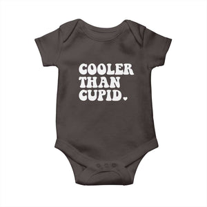 Toddler Boy Valentine Baby Onesie Cooler Than Cupid Funny Kids Valentine Day TS10 Dark Chocolate Print Your Wear