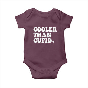Toddler Boy Valentine Baby Onesie Cooler Than Cupid Funny Kids Valentine Day TS10 Maroon Print Your Wear