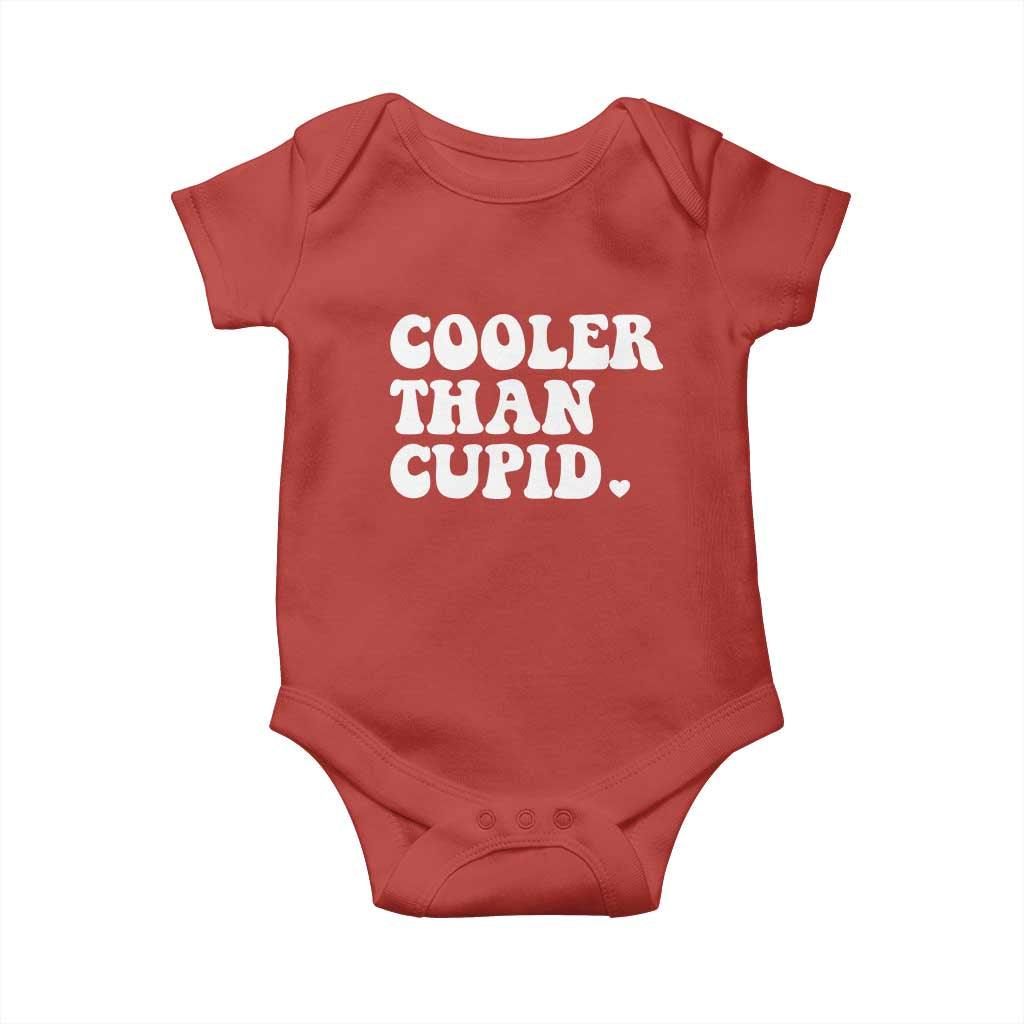 Toddler Boy Valentine Baby Onesie Cooler Than Cupid Funny Kids Valentine Day TS10 Red Print Your Wear