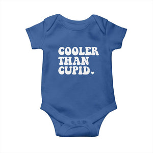 Toddler Boy Valentine Baby Onesie Cooler Than Cupid Funny Kids Valentine Day TS10 Royal Blue Print Your Wear