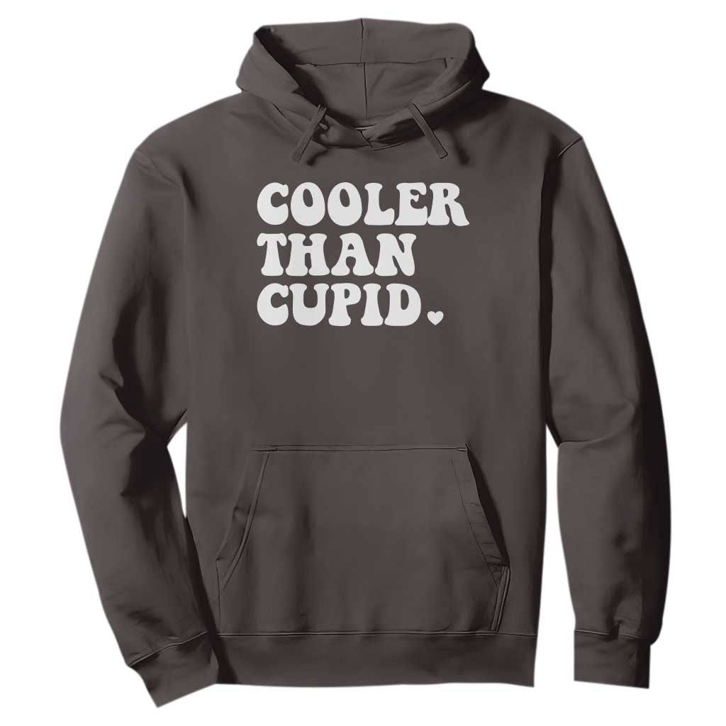 Toddler Boy Valentine Hoodie Cooler Than Cupid Funny Kids Valentine Day TS10 Dark Chocolate Print Your Wear