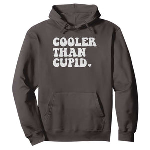 Toddler Boy Valentine Hoodie Cooler Than Cupid Funny Kids Valentine Day TS10 Dark Chocolate Print Your Wear