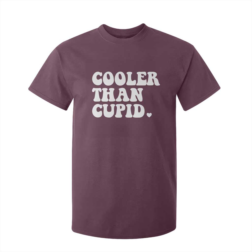 Toddler Boy Valentine T Shirt For Kid Cooler Than Cupid Funny Kids Valentine Day TS10 Maroon Print Your Wear