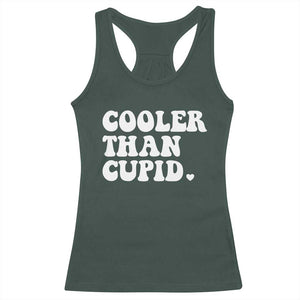 Toddler Boy Valentine Racerback Tank Top Cooler Than Cupid Funny Kids Valentine Day TS10 Dark Forest Green Print Your Wear